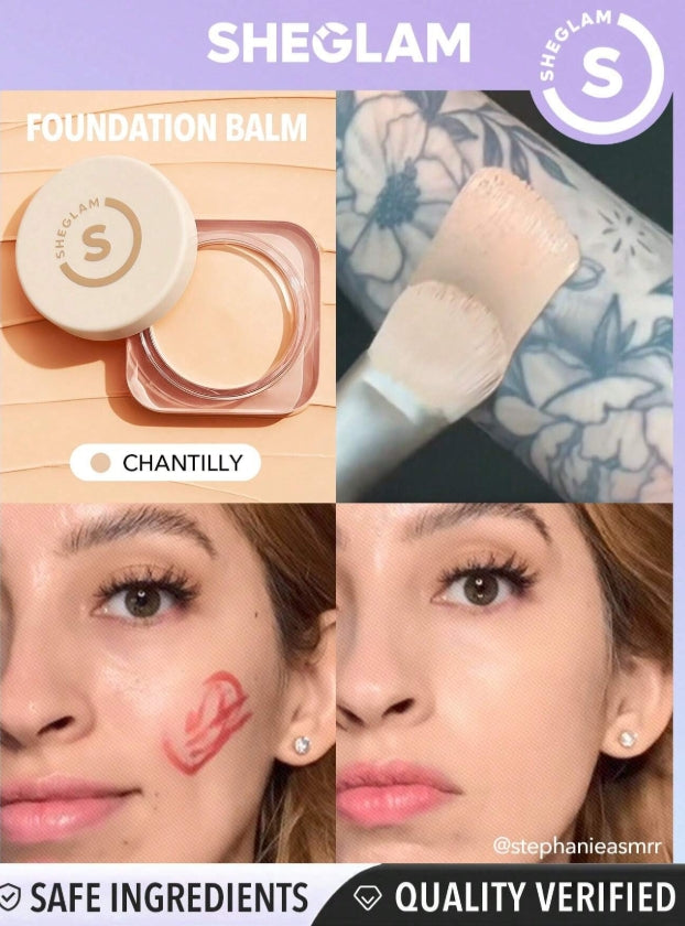 SHEGLAM Full Coverage Foundation Balm-Acorn Long Lasting Full Cover Poreless Flawless Non-Fading Oil