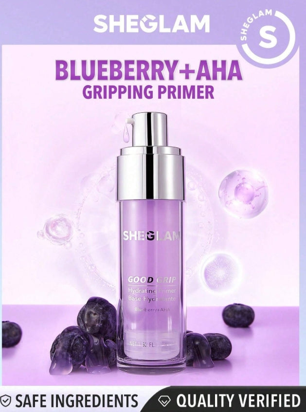 SHEGLAM Base De Teint Hydratante Good Grip-Myrtille + Aha Gel De Base Hydratant