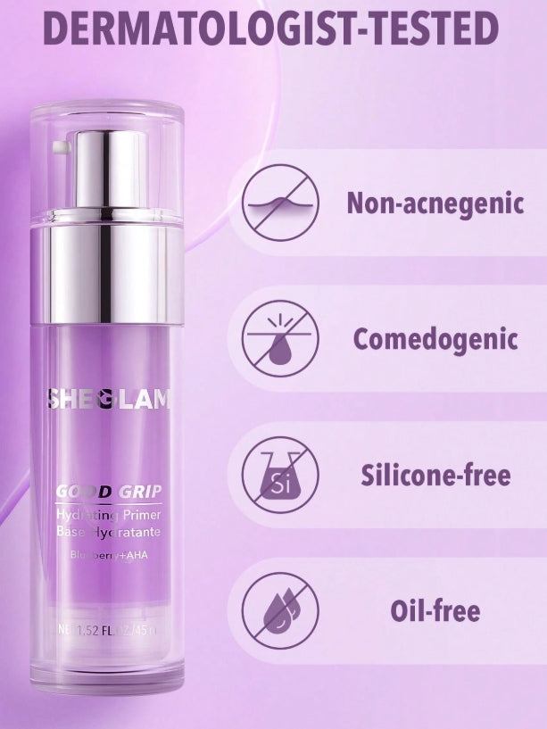 SHEGLAM Base De Teint Hydratante Good Grip-Myrtille + Aha Gel De Base Hydratant