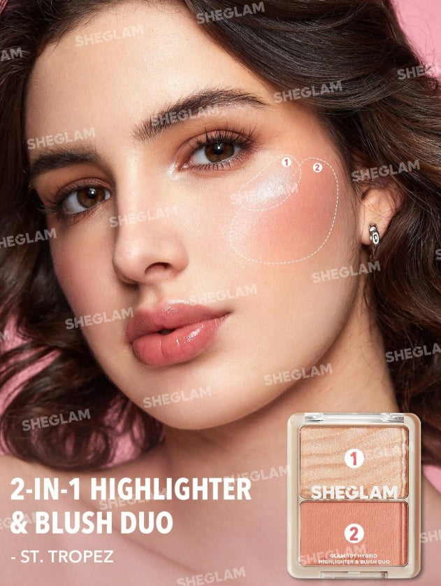 SHEGLAM Duo Hybride Enlumineur Et Fard à Joues Glam 101
