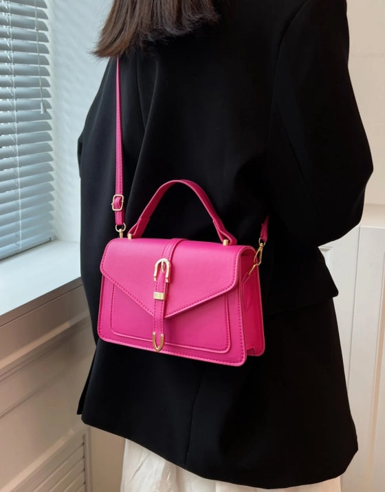 Sac carré à rabat avec boucle minimaliste, imperméable, léger,