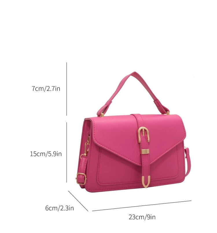 Sac carré à rabat avec boucle minimaliste, imperméable, léger,