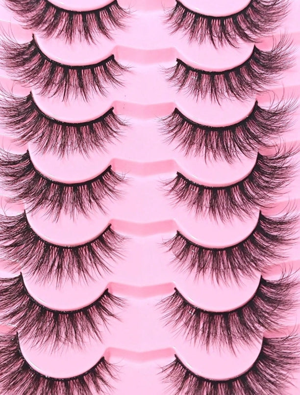 7 Paires De Faux Cils 3d Vison Cils Moelleux Dramatique