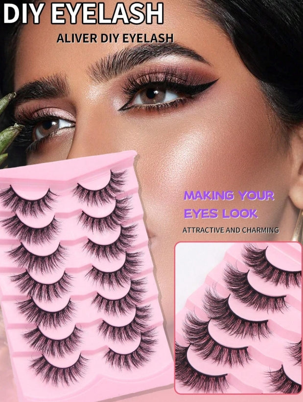 7 Paires De Faux Cils 3d Vison Cils Moelleux Dramatique