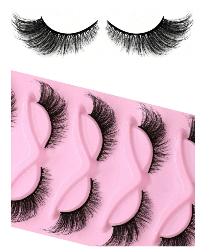 5 paires de faux-cils en œil de chat , faux-cils longs