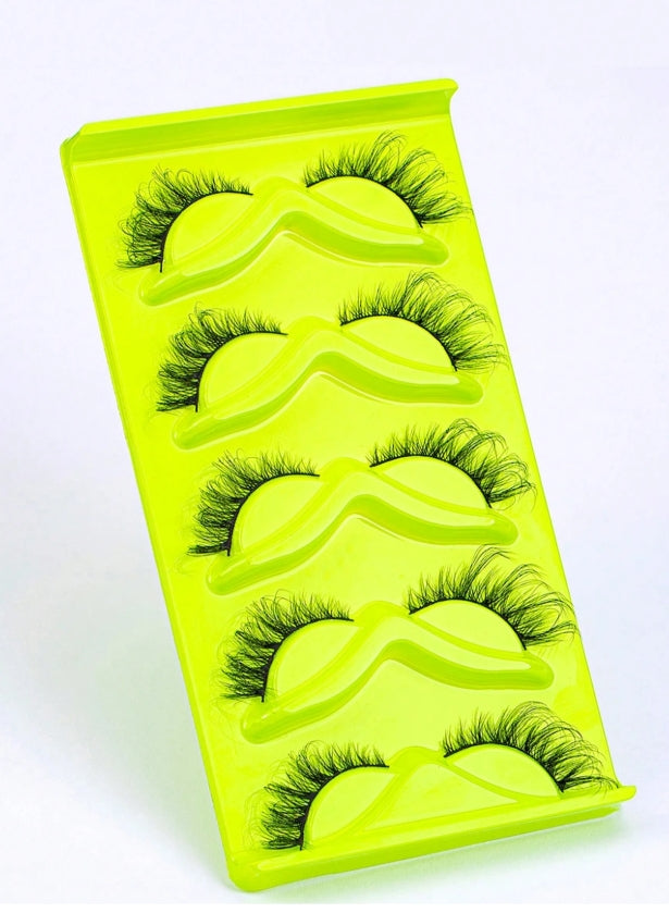 5 Paires De Cils D'œil De Chat 6d Faux Mink Cils Ailes
