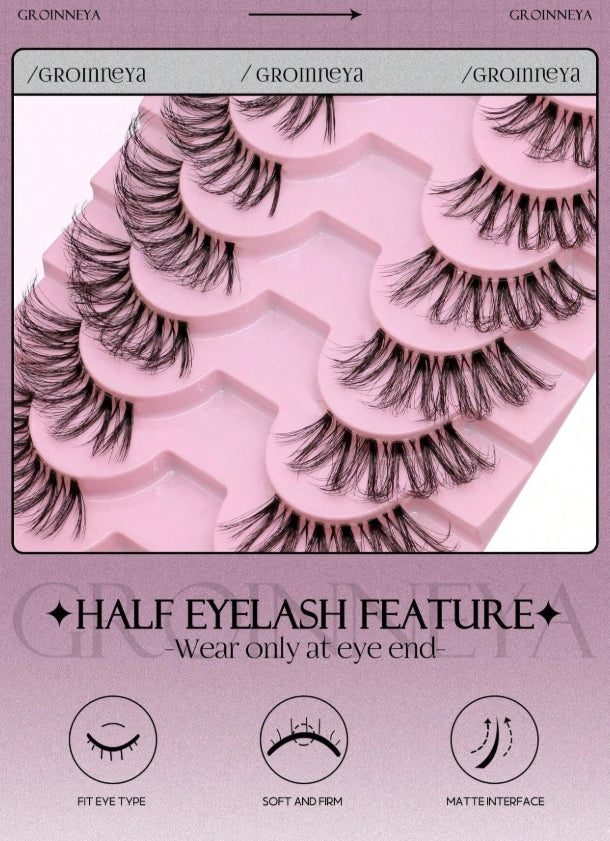 GROINNEYA 10 paires de faux cils dramatiques surdimensionnés