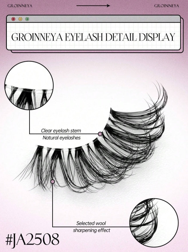 GROINNEYA 10 paires de faux cils dramatiques surdimensionnés