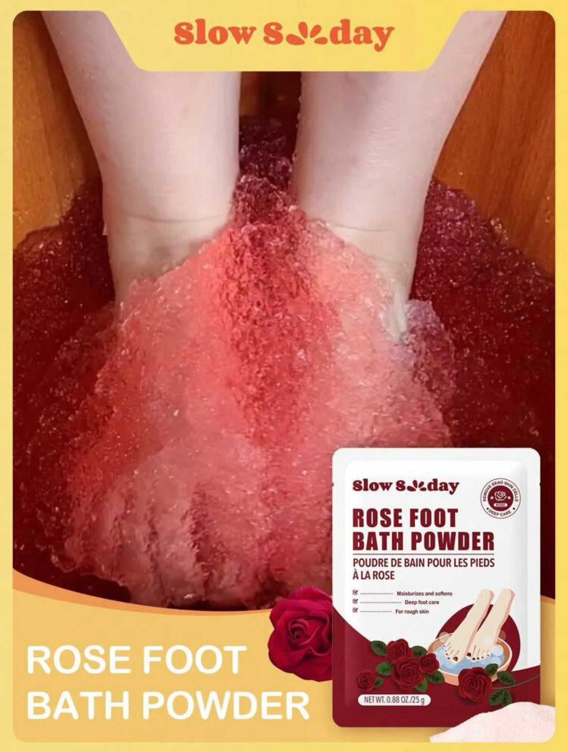 Poudre pour bain de pieds à la rose SlowSunday