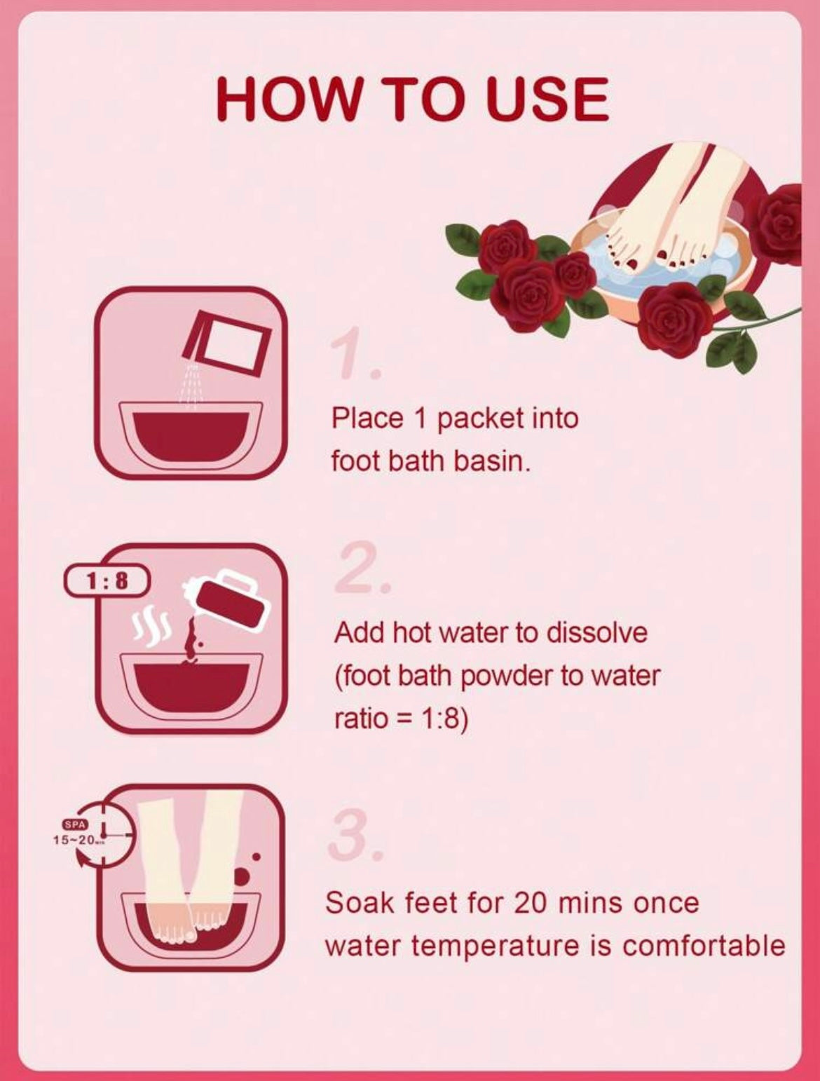 Poudre pour bain de pieds à la rose SlowSunday
