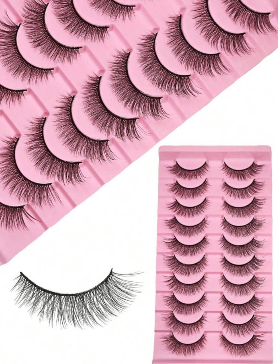 10 Pairs Cartoon Eyelashes, Full Eye Extension,
