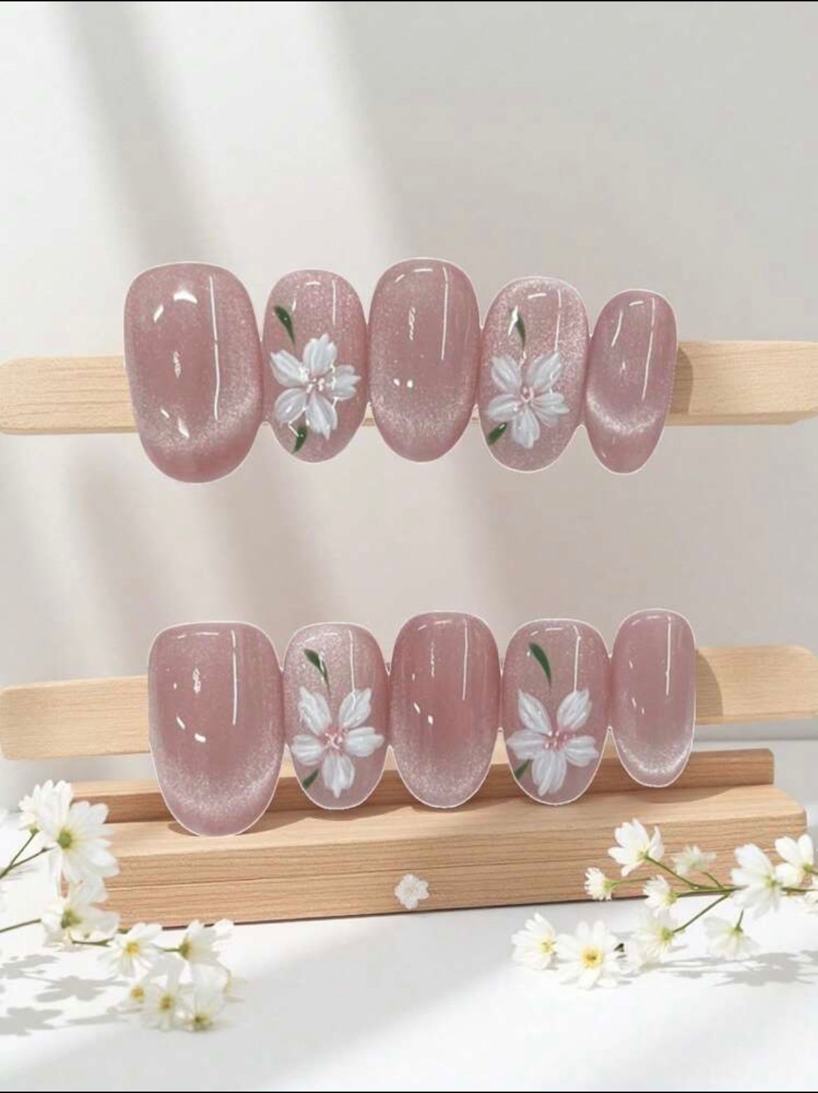 10 Pieces Short Oval Pink