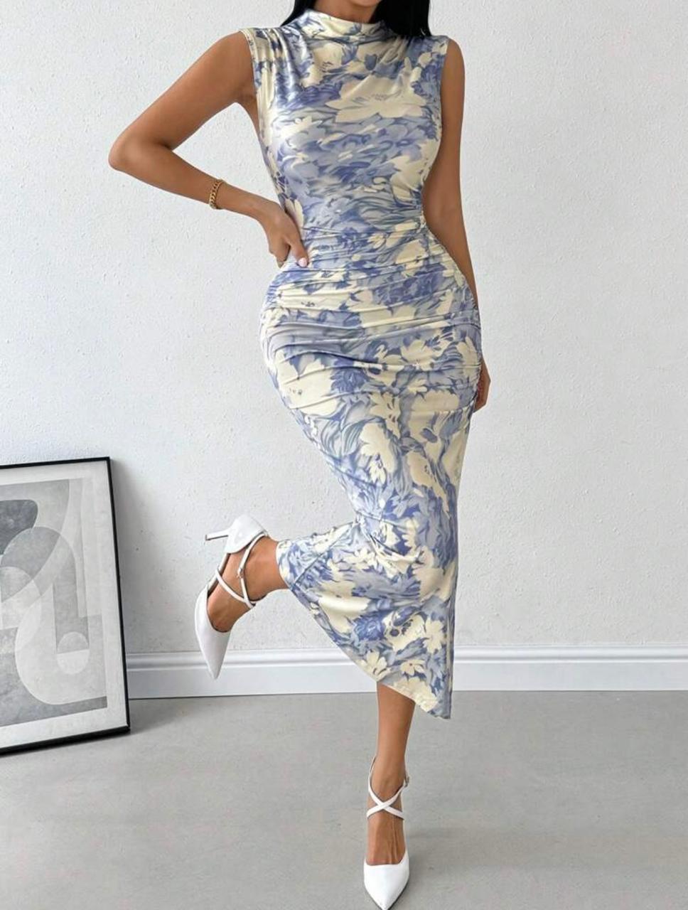 Firerie Women Watercolor Floral Print Slim-Fit