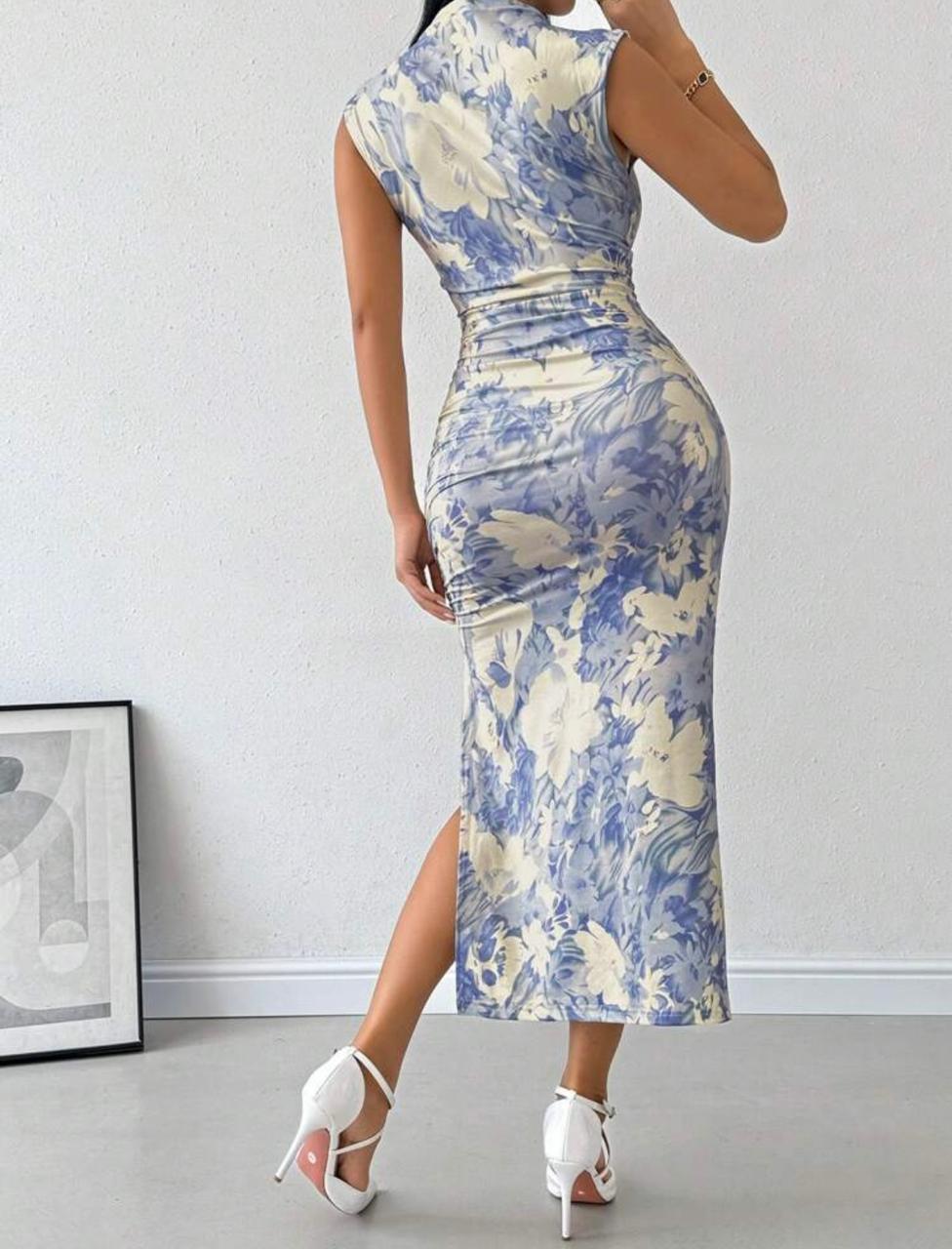 Firerie Women Watercolor Floral Print Slim-Fit