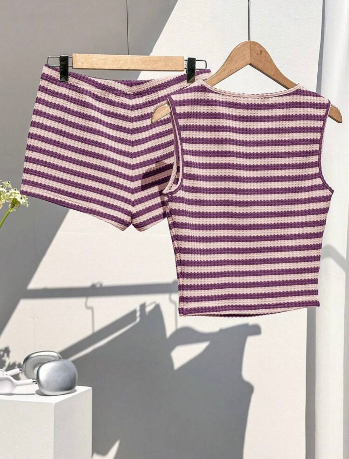 Comfortcana 2pcs/Set Summer Women Striped