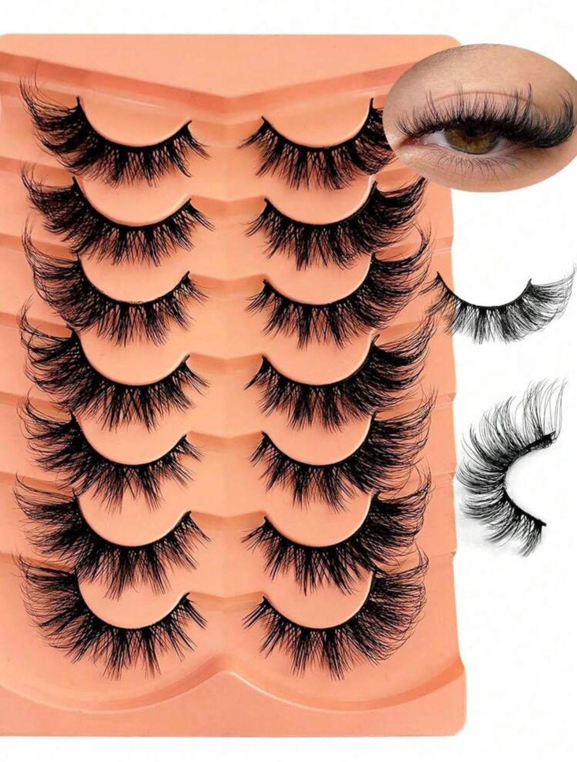 7 Pairs Of New 3D Cat Eye Lashes