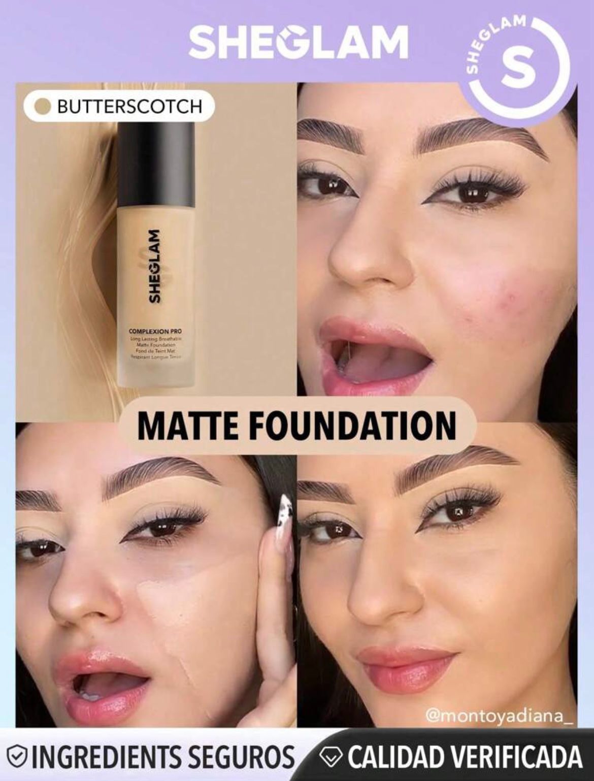 SHEGLAM Fond De Teint Mat Respirant Longue Tenue Complexion Pro-