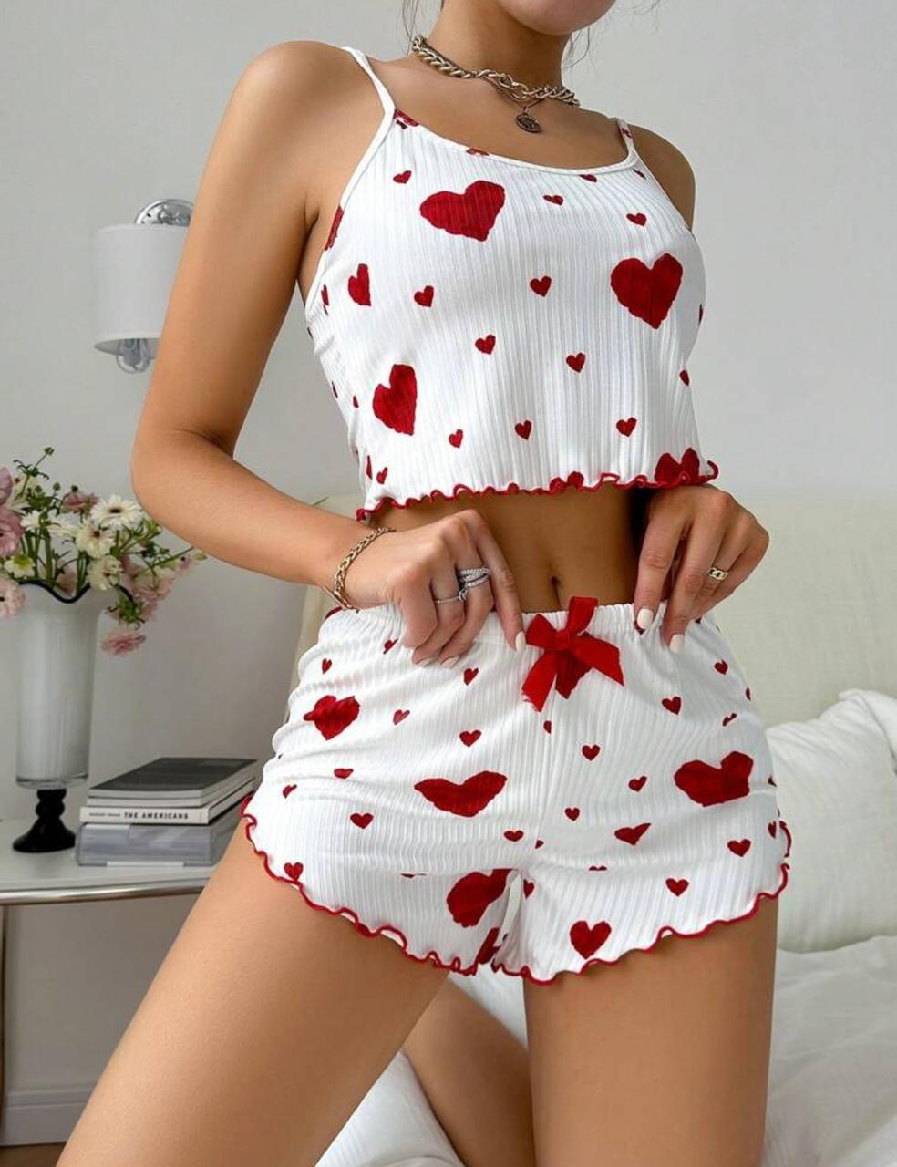 Top and short set PJ