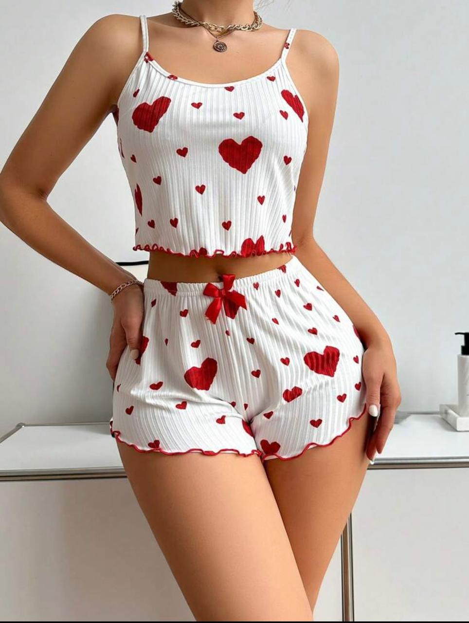 Top and short set PJ
