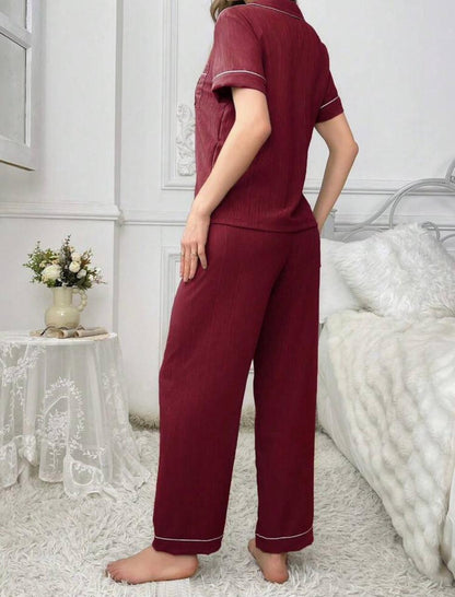 Bear Embroidery Contrast women PJ