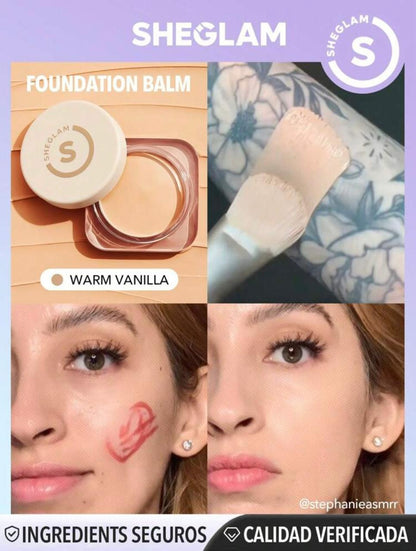 SHEGLAM Full Coverage Foundation Balm-Acorn Long Lasting Full Cover Poreless Flawless Non-Fading Oil