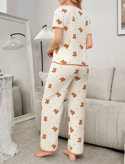Cute Bear and Star moon Print PIJAMA SET