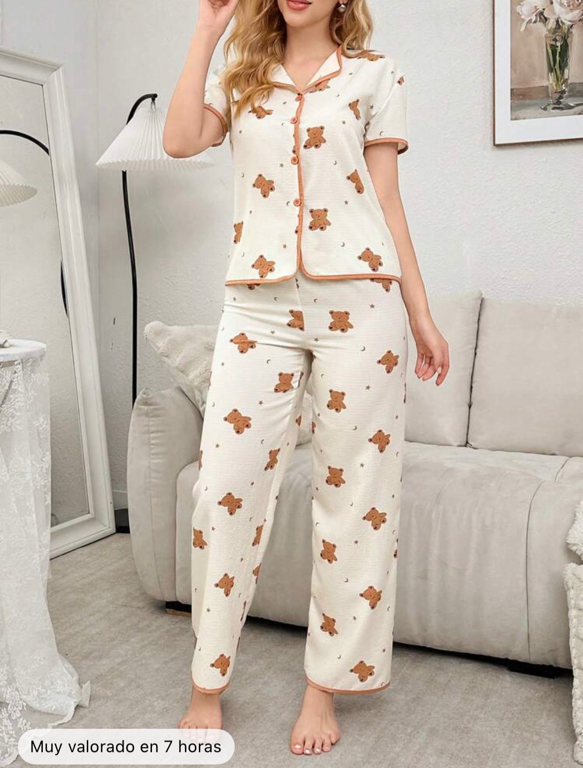 Cute Bear and Star moon Print PIJAMA SET