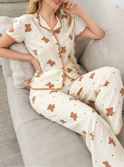 Cute Bear and Star moon Print PIJAMA SET