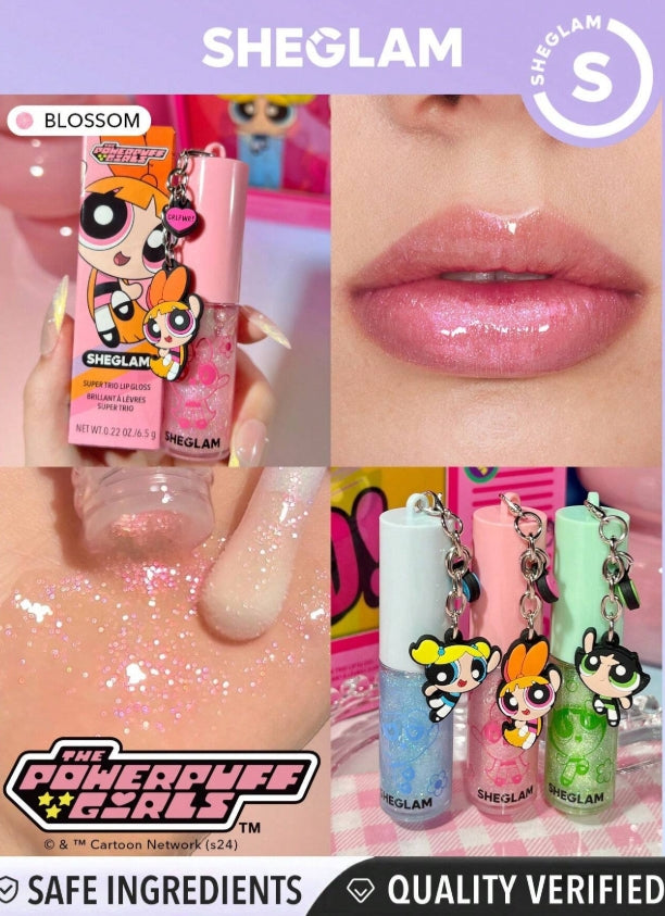 The Powerpuff Girls X SHEGLAM Super Trio Lip Gloss