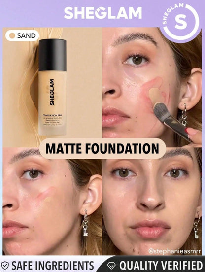 SHEGLAM Fond De Teint Mat Respirant Longue Tenue Complexion Pro-