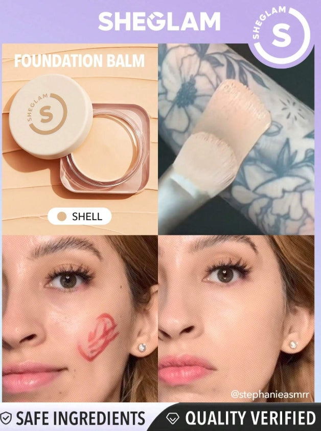 SHEGLAM Full Coverage Foundation Balm-Acorn Long Lasting Full Cover Poreless Flawless Non-Fading Oil