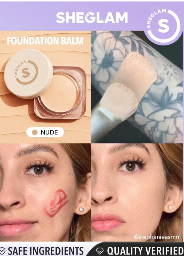 SHEGLAM Full Coverage Foundation Balm-Acorn Long Lasting Full Cover Poreless Flawless Non-Fading Oil