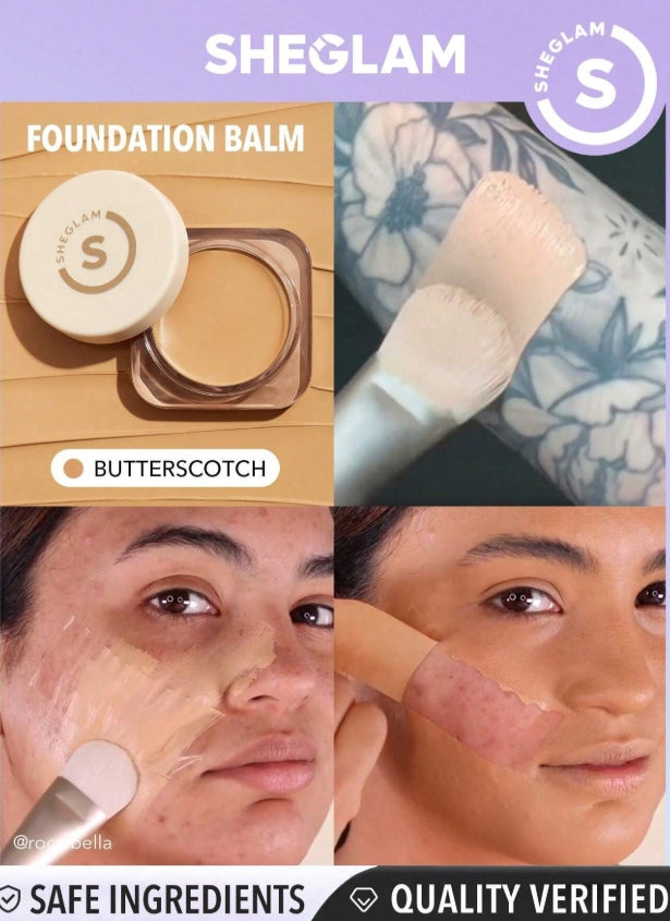 SHEGLAM Full Coverage Foundation Balm-Acorn Long Lasting Full Cover Poreless Flawless Non-Fading Oil