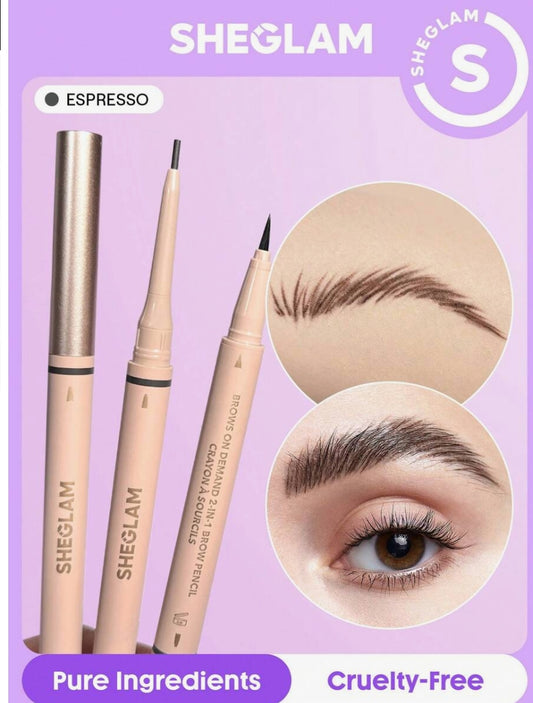 SHEGLAM Crayon à Sourcils 2 En 1 Brows On Demand