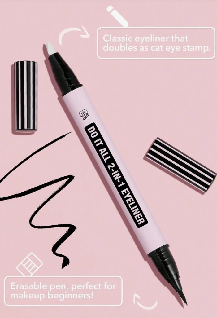 SHEGLAM Eyeliner 2 En 1 Do It All Eyeliner Mat ImperméAble Avec Dissolvant