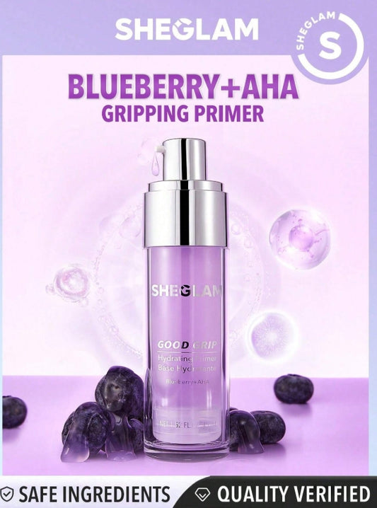 SHEGLAM Base De Teint Hydratante Good Grip-Myrtille + Aha Gel De Base Hydratant