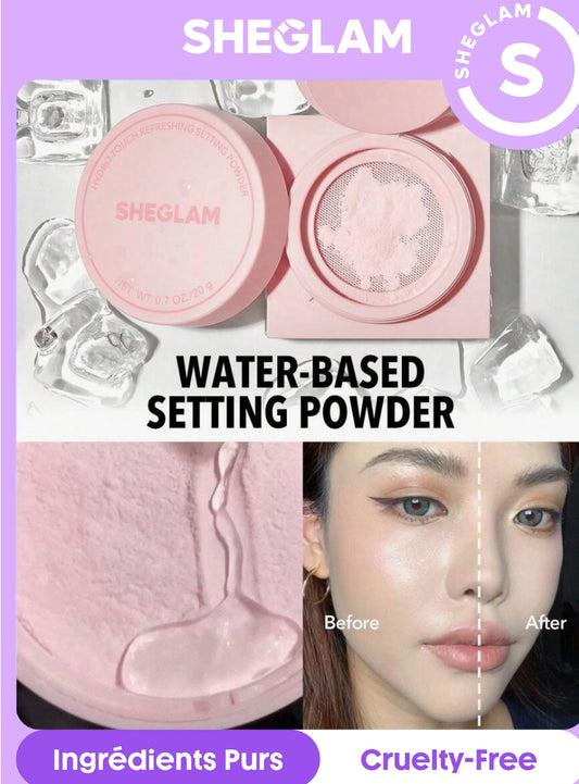 SHEGLAM Poudre Fixatrice RafraîChissante Hydro-Touch Poudre Fixatrice Libre à Base D'Eau Et De ContrôLe Du SéBum