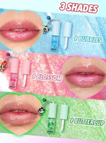 The Powerpuff Girls X SHEGLAM Super Trio Lip Gloss