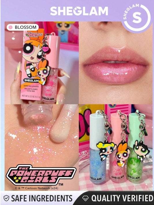 The Powerpuff Girls X SHEGLAM Super Trio Lip Gloss