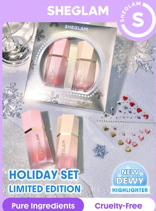 SHEGLAM Festive Glow Gift Set-Rose Ritual & Glass Heart