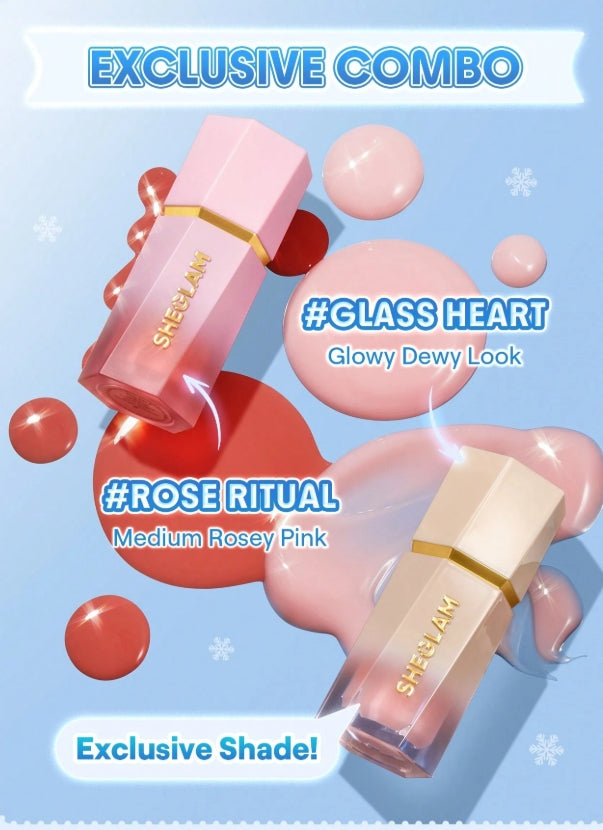 SHEGLAM Festive Glow Gift Set-Rose Ritual & Glass Heart