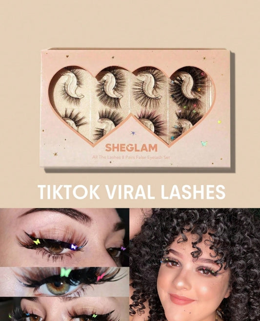 SHEGLAM All The Lashes 8 Pairs False Eyelash Set Manga Lashes Cat Eye Lashes