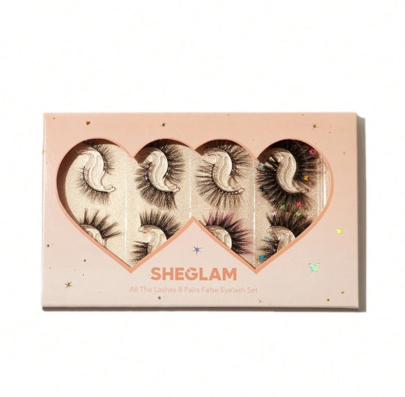 SHEGLAM All The Lashes 8 Pairs False Eyelash Set Manga Lashes Cat Eye Lashes