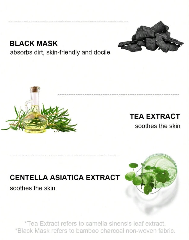 SlowSunday Deep Cleansing , Moisturizing Charcoal Bubbling Mask 5pcs/Bulk,Korean Mask