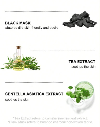 SlowSunday Deep Cleansing , Moisturizing Charcoal Bubbling Mask 5pcs/Bulk,Korean Mask