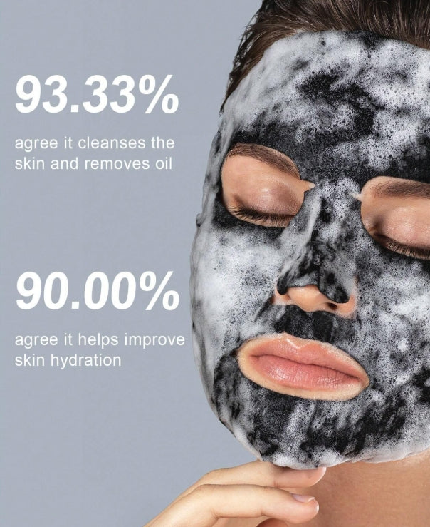 SlowSunday Deep Cleansing , Moisturizing Charcoal Bubbling Mask 5pcs/Bulk,Korean Mask