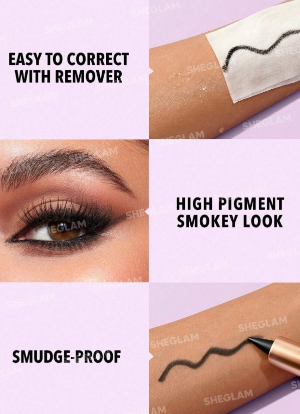 SHEGLAM Ez Glide Matte Eyeliner Pencil Highly Pigmented Black Smoky Eyes Matte Eyeliner