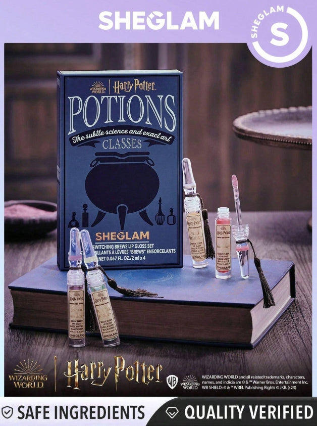 Harry Potter™ X SHEGLAM Harry Potter™ Bewitching Brews Lip Gloss Set 4 Pcs/Set High Shine Finish Lip Oil