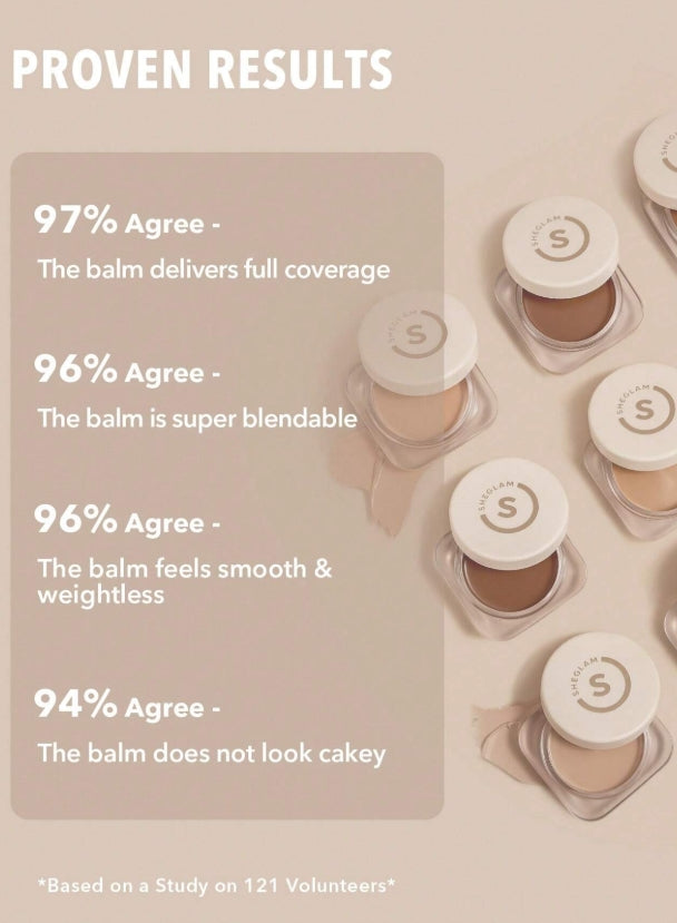 SHEGLAM Full Coverage Foundation Balm-Acorn Long Lasting Full Cover Poreless Flawless Non-Fading Oil