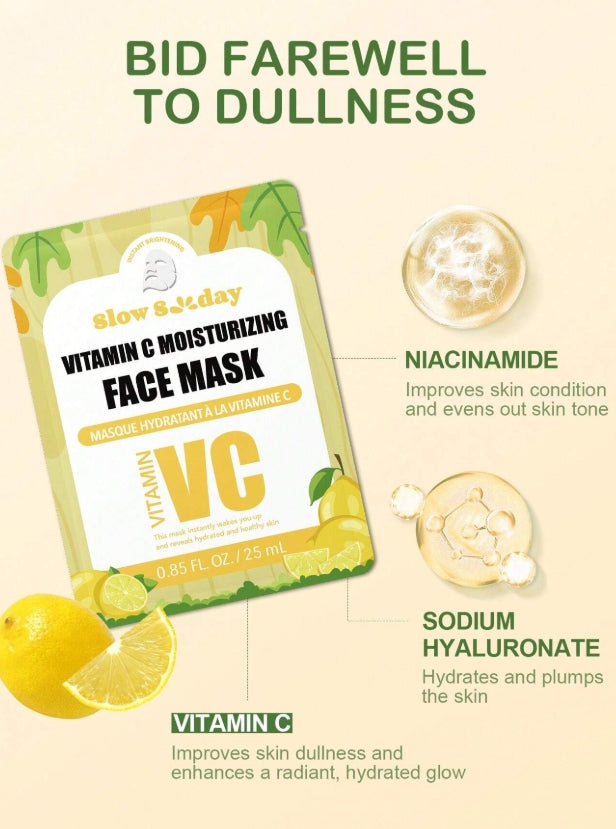 SlowSunday Hydrating Face Masks, VC Instant Brightening Firming